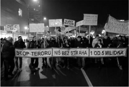 PROTESTI  JEDAN OD PET MILIONA  U SRBIJI
